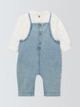 John Lewis Baby Denim Dungaree Set, Blue