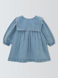 John Lewis Baby Denim Collar Dress, Blue
