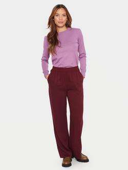 Saint Tropez Mila Round Neck Jumper, Mulberry