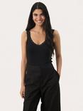 Part Two JelonaPW Lace Trim Slim Fit Mixed Blend Vest Top