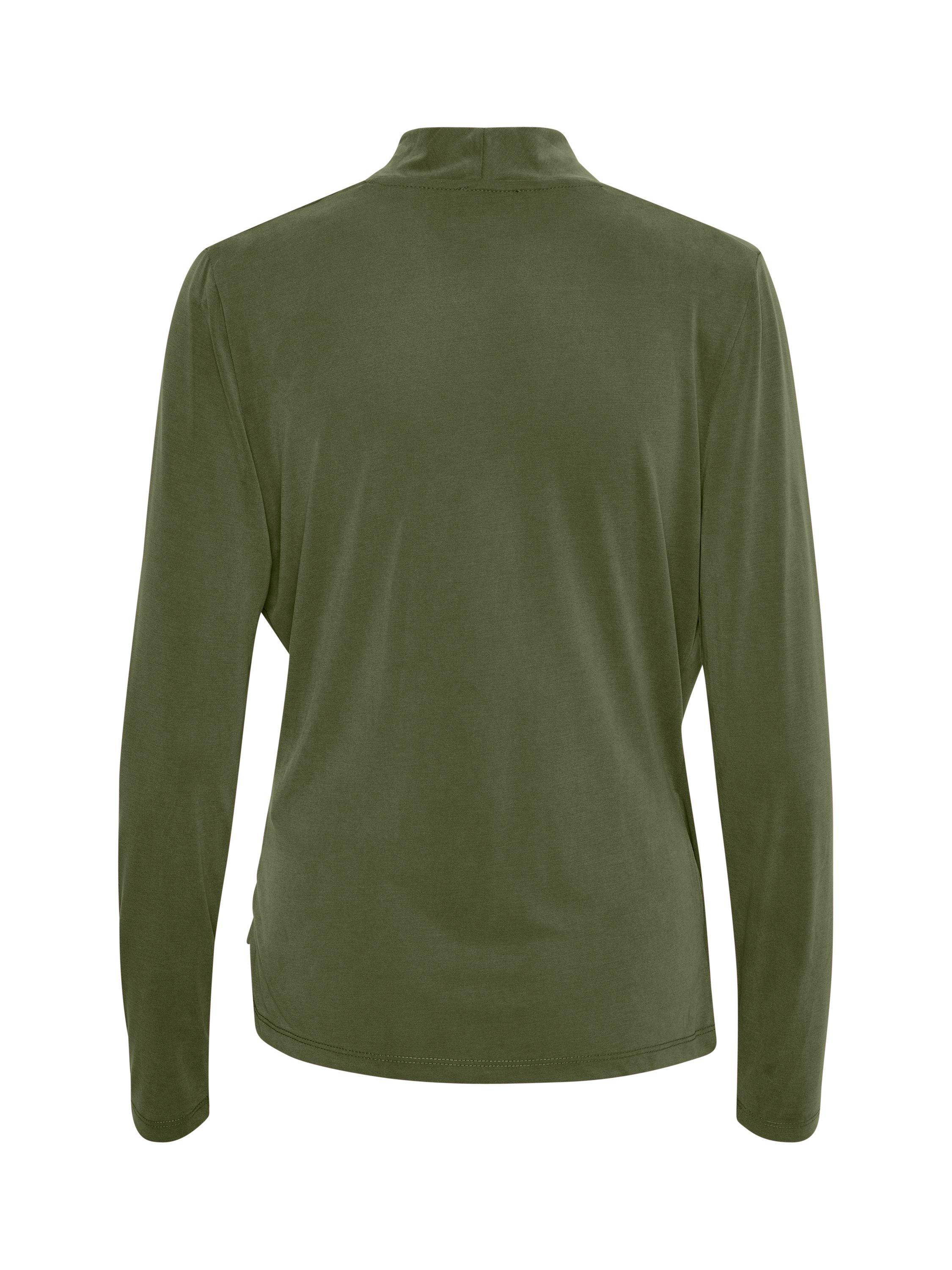 Product image 5 of 5, which shows Soaked In Luxury Columbine Long Sleeve Wrap Blouse, Kombu Green, S