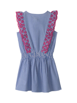 Hatley Kids' Pinstripe Scallop Ruffle Dress, Blue - view 2, Blue