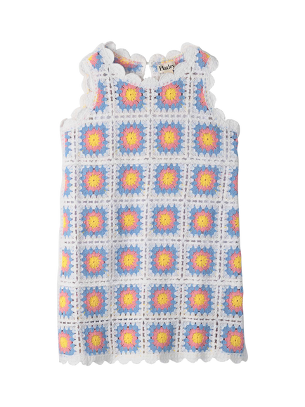 Hatley Kids' Buttercup Sleeveless Crochet Dress, Cornflower Blue - view 2, Cornflower Blue