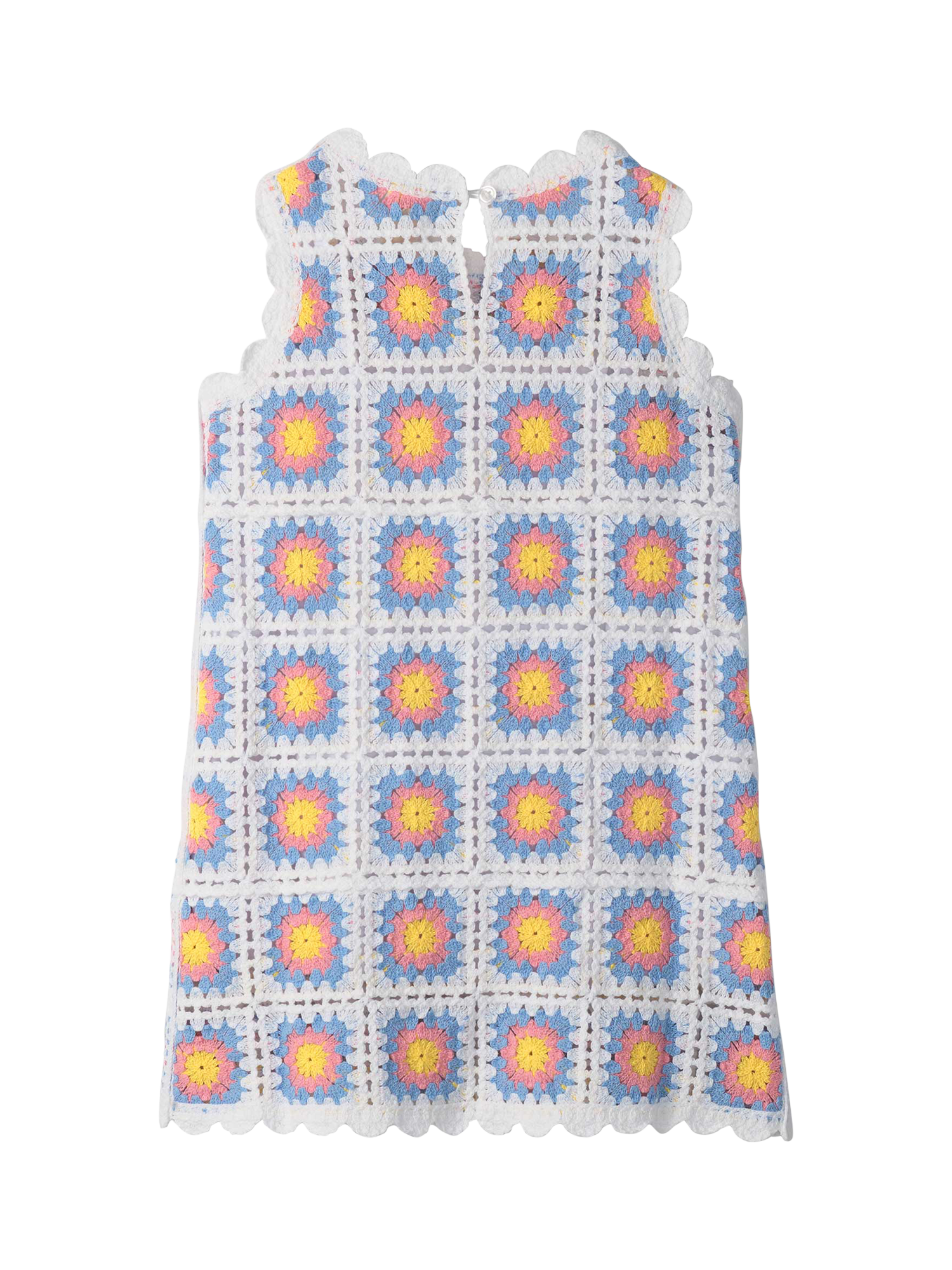 Product image 3 of 3, which shows Hatley Kids' Buttercup Sleeveless Crochet Dress, Cornflower Blue, 2 years