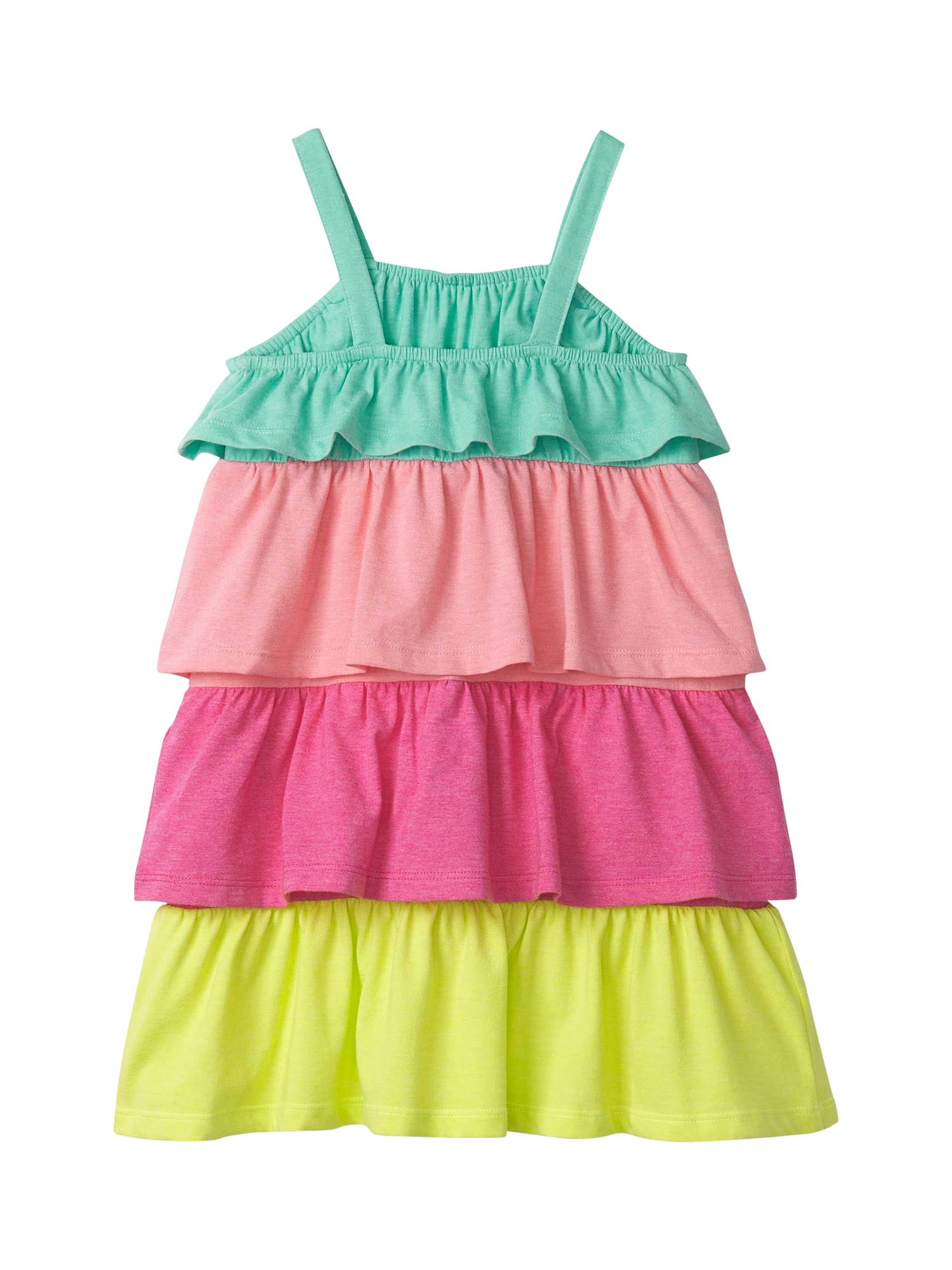 Product image 2 of 2, which shows Hatley Kids' Bright Rainbow Tiered Dress, Cockatoo, 2 years