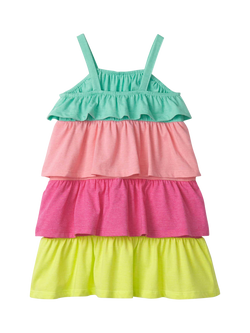 Hatley Kids' Bright Rainbow Tiered Dress, Cockatoo - view 2, Cockatoo