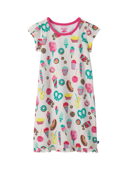 Hatley Kids' Carnival Treats Ruffle Hem Nightdress, Tender Yellow, Tender Yellow