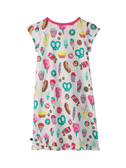 Hatley Kids' Carnival Treats Ruffle Hem Nightdress, Tender Yellow - view 2, Tender Yellow