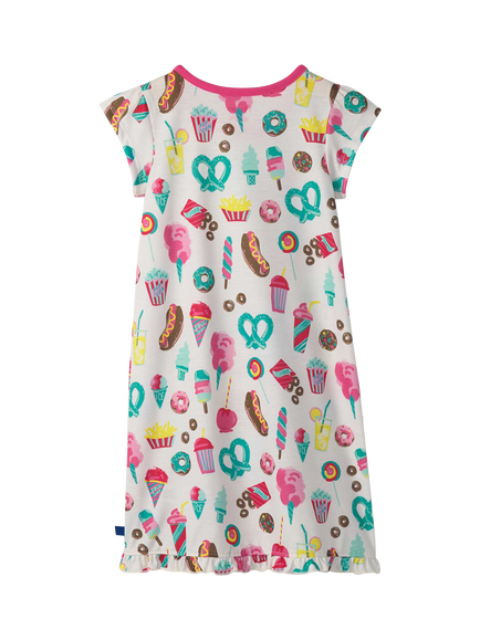 Hatley Kids' Carnival Treats Ruffle Hem Nightdress, Tender Yellow - view 2, Tender Yellow