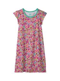 Hatley Kids' Groovy Flowers Ruffle Hem Nightdress, Flamingo Pink, Flamingo Pink
