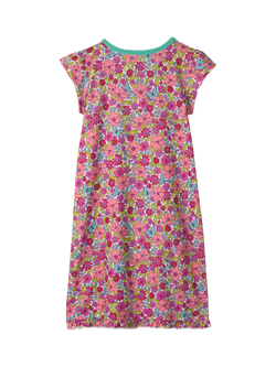 Hatley Kids' Groovy Flowers Ruffle Hem Nightdress, Flamingo Pink - view 2, Flamingo Pink