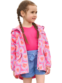 Hatley Kids' Glowing Hearts Microfibre Field Jacket, Fuchsia Purple, Fuchsia Purple