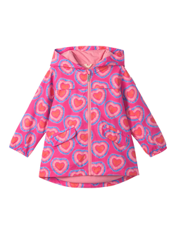 Hatley Kids' Glowing Hearts Microfibre Field Jacket, Fuchsia Purple - view 2, Fuchsia Purple