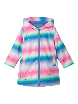 Hatley Kids' Glitter Star A-Line Swing Jacket, Cornflower Blue - view 2, Cornflower Blue