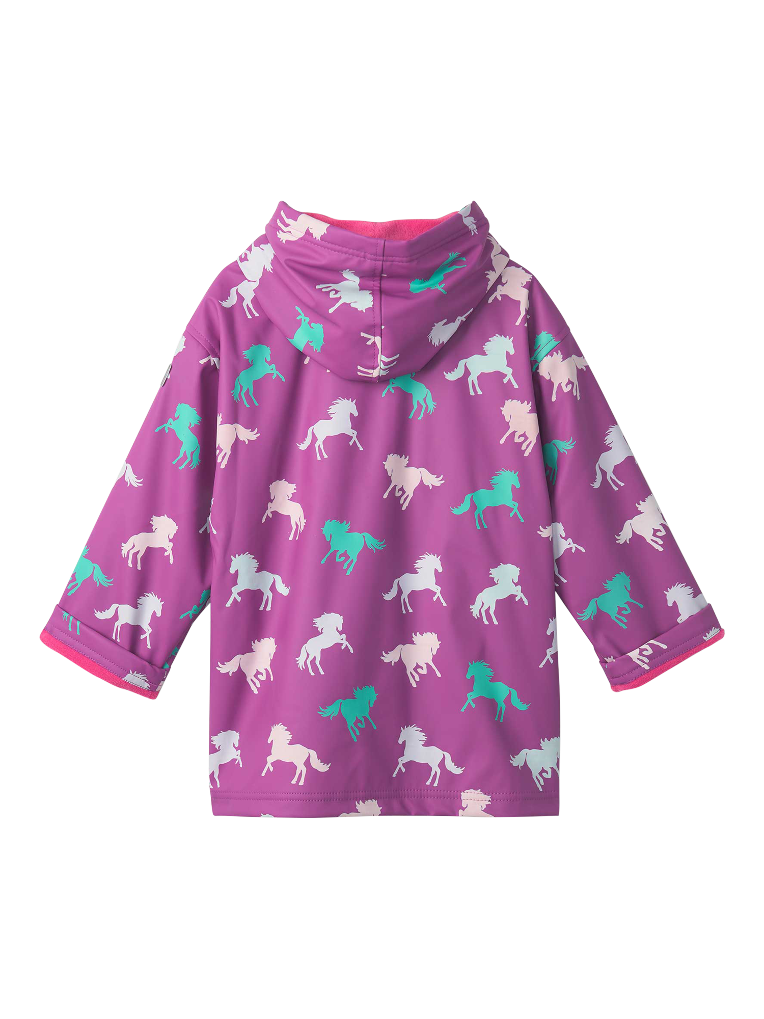 Product image 4 of 4, which shows Hatley Kids' Waterproof Horse Raincoat, Violet/Multi, 2 years