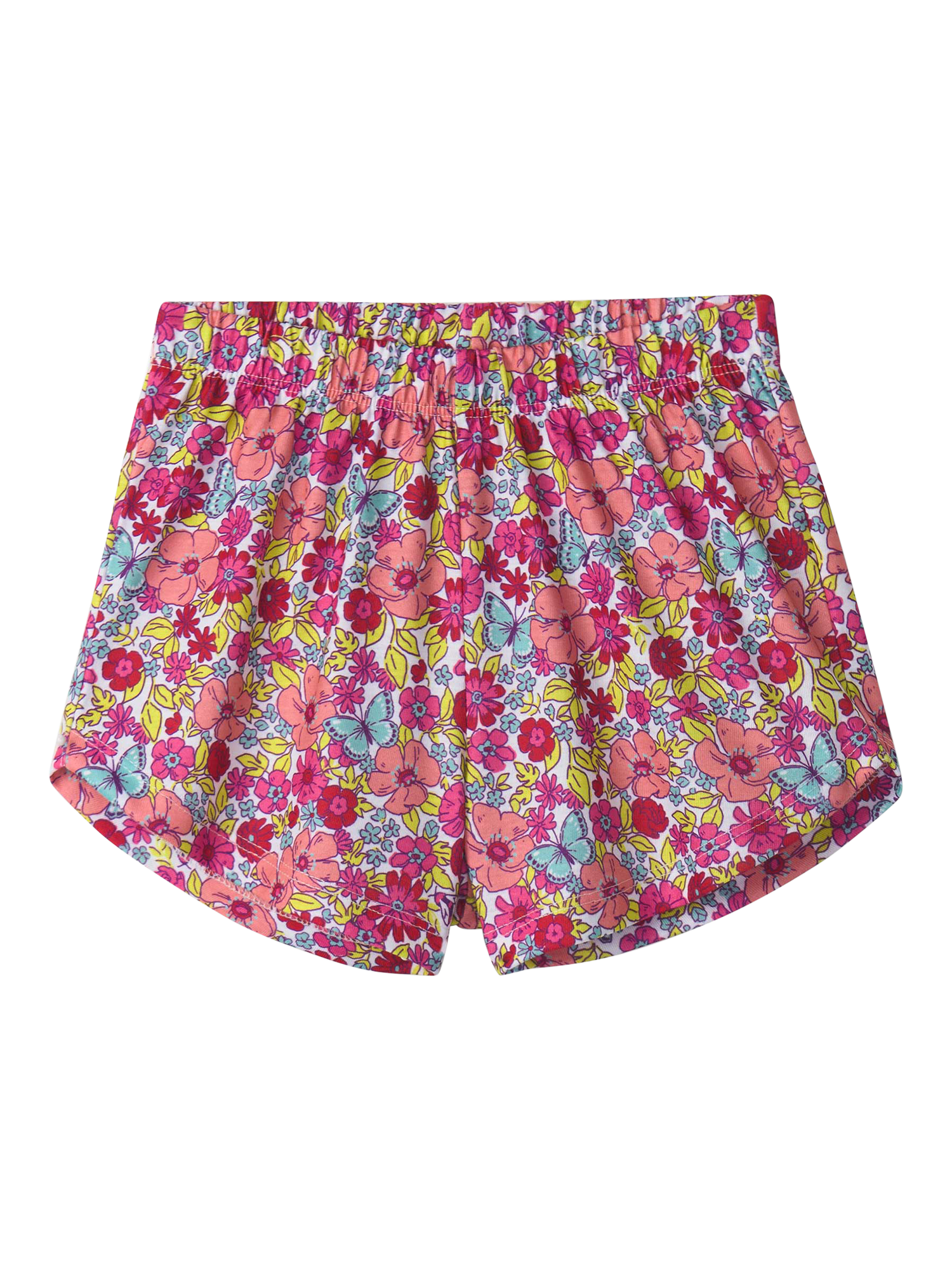 Product image 4 of 4, which shows Hatley Kids' Groovy Flowers Short Pyjama Set, Flamingo Pink, 2 years