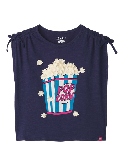 Hatley Kids'  Pop Corn Cinched Shoulder Top, Patriot Blue, Patriot Blue
