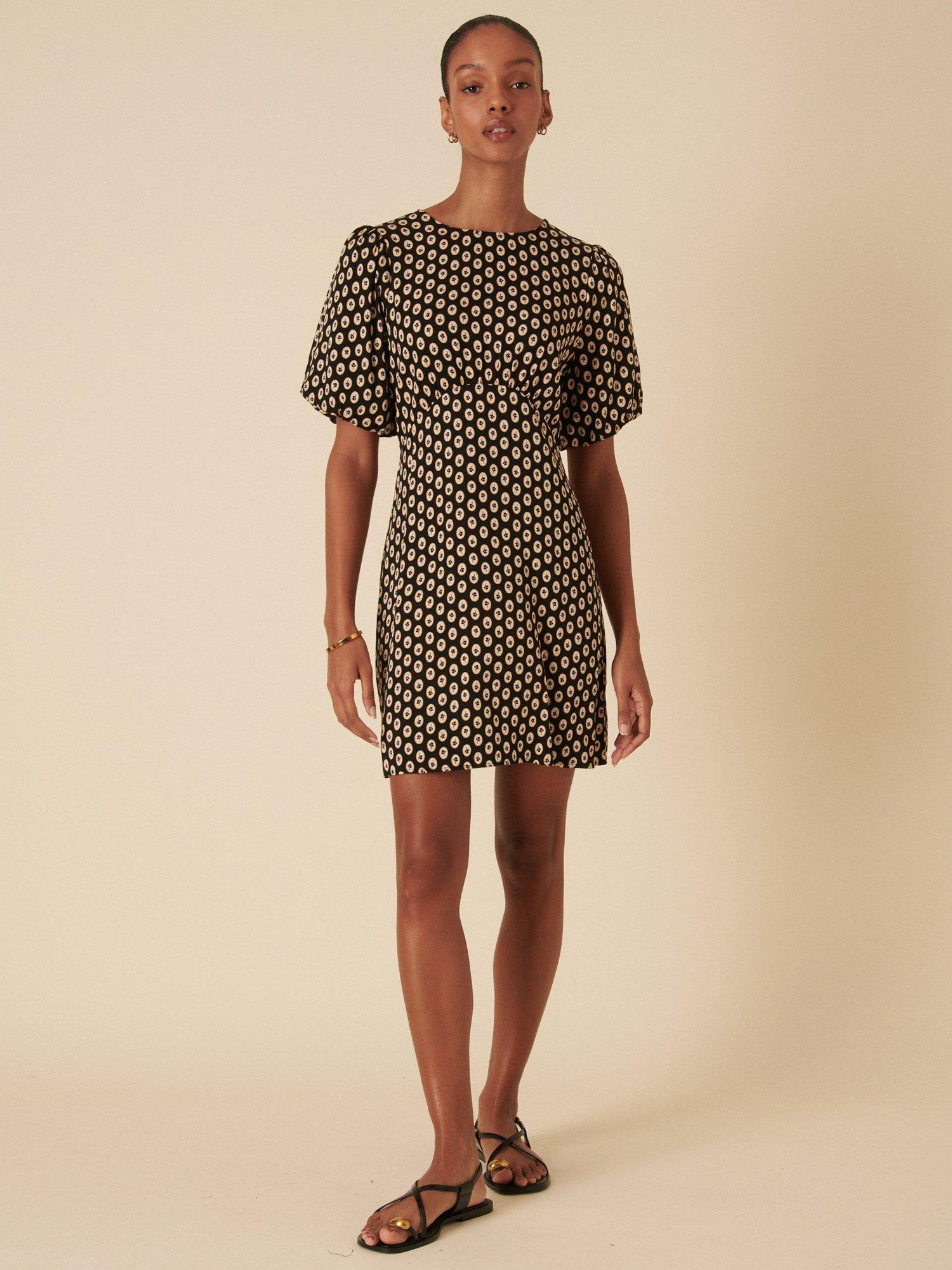 Product image 3 of 5, which shows Nobody's Child Benita Floral Print Mini Dress, Black Vintage Print, 10