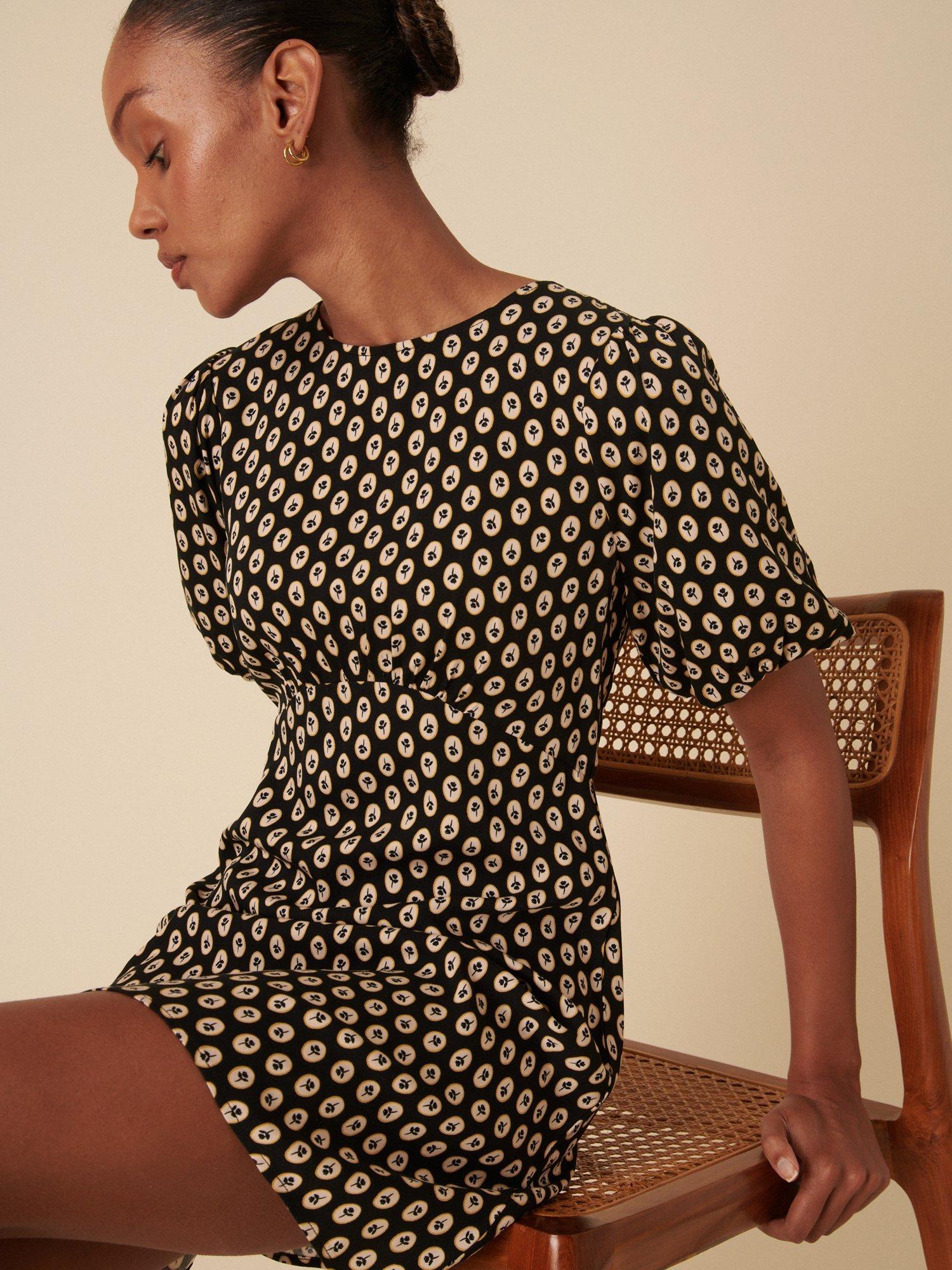 Product image 4 of 5, which shows Nobody's Child Benita Floral Print Mini Dress, Black Vintage Print, 10
