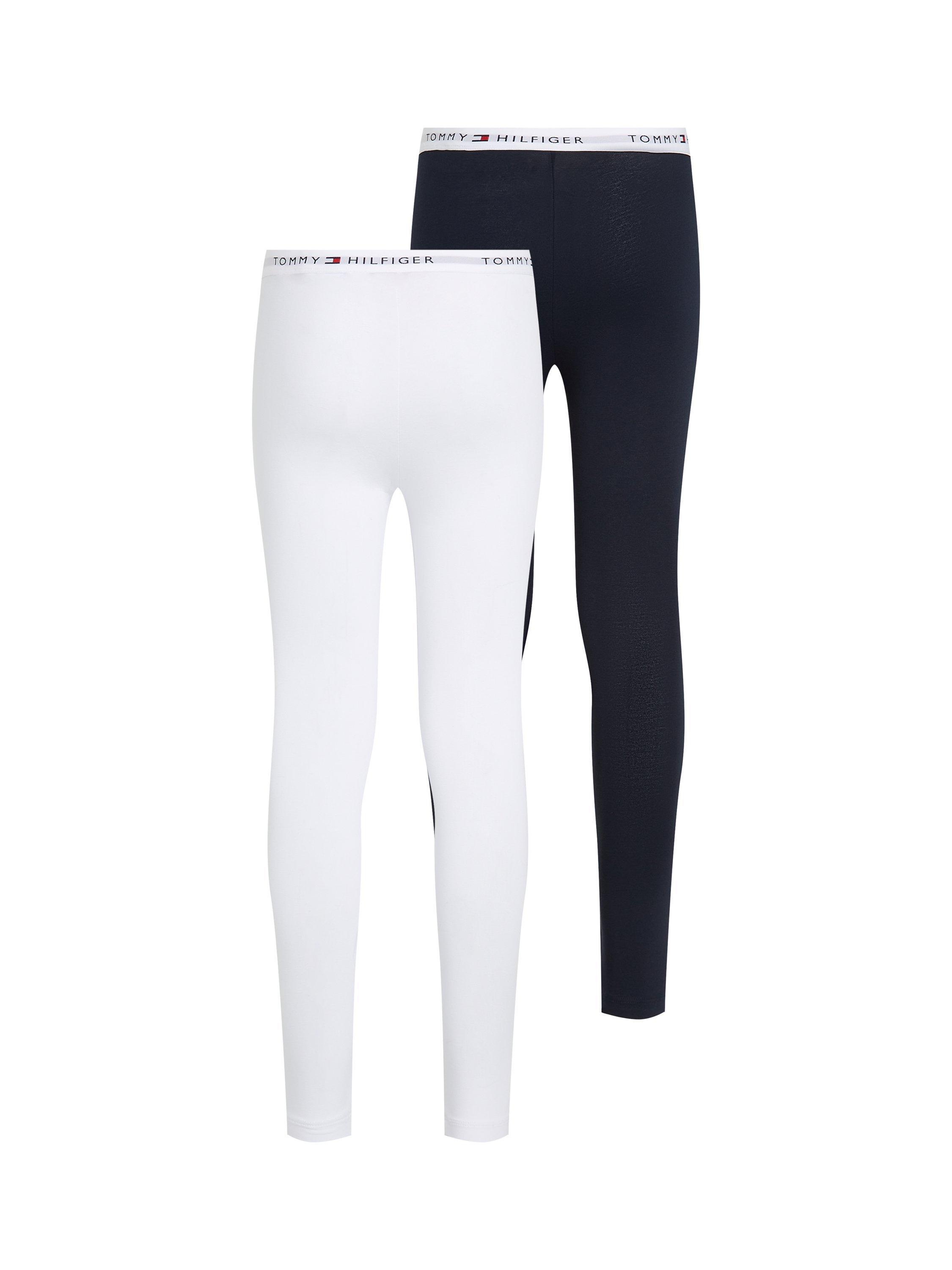 Product image 1 of 4, which shows Tommy Hilfiger Kids' Lounge Leggings, Pack of 2, Multi, 8-10 years