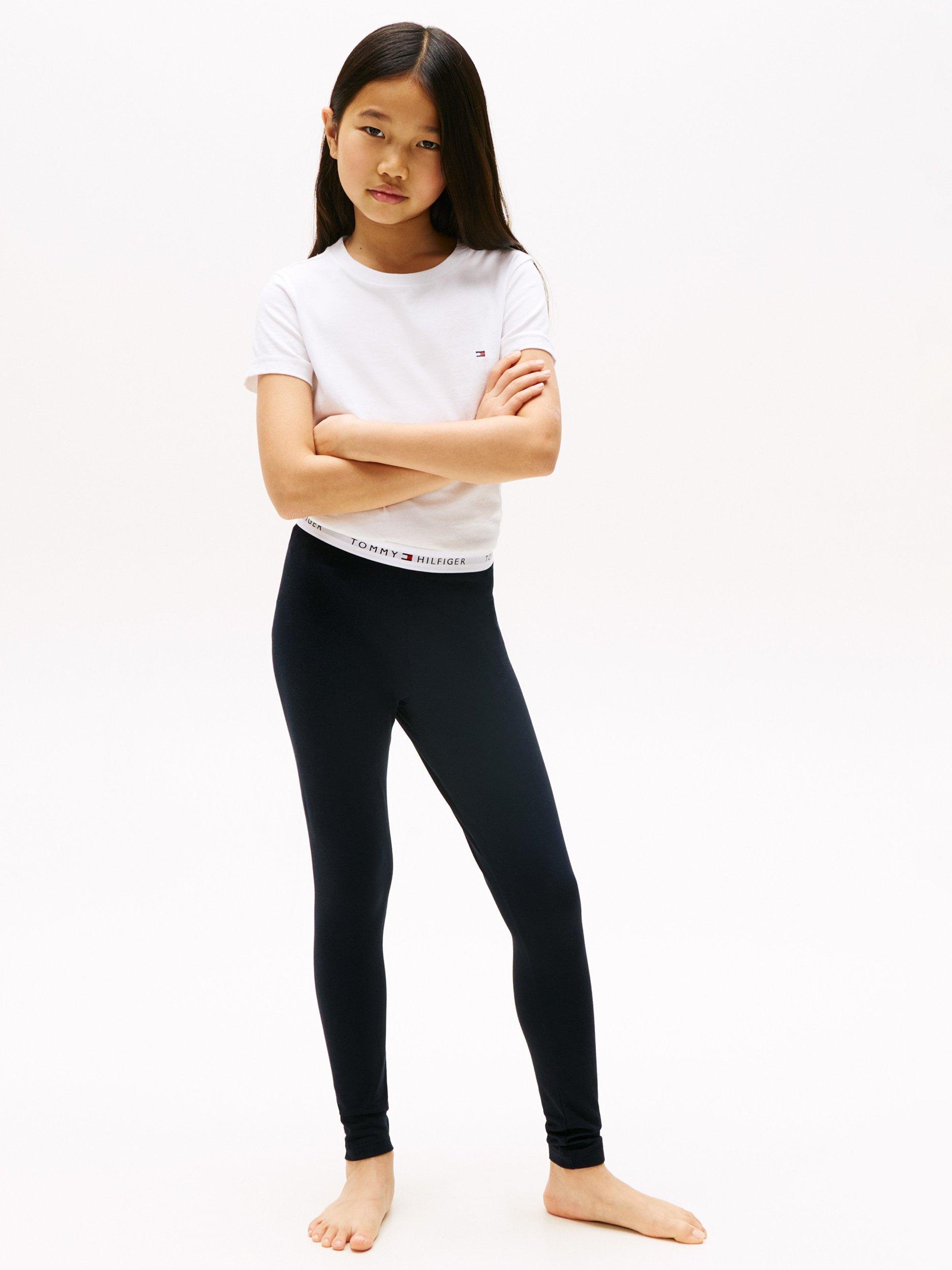 Product image 2 of 4, which shows Tommy Hilfiger Kids' Lounge Leggings, Pack of 2, Multi, 8-10 years