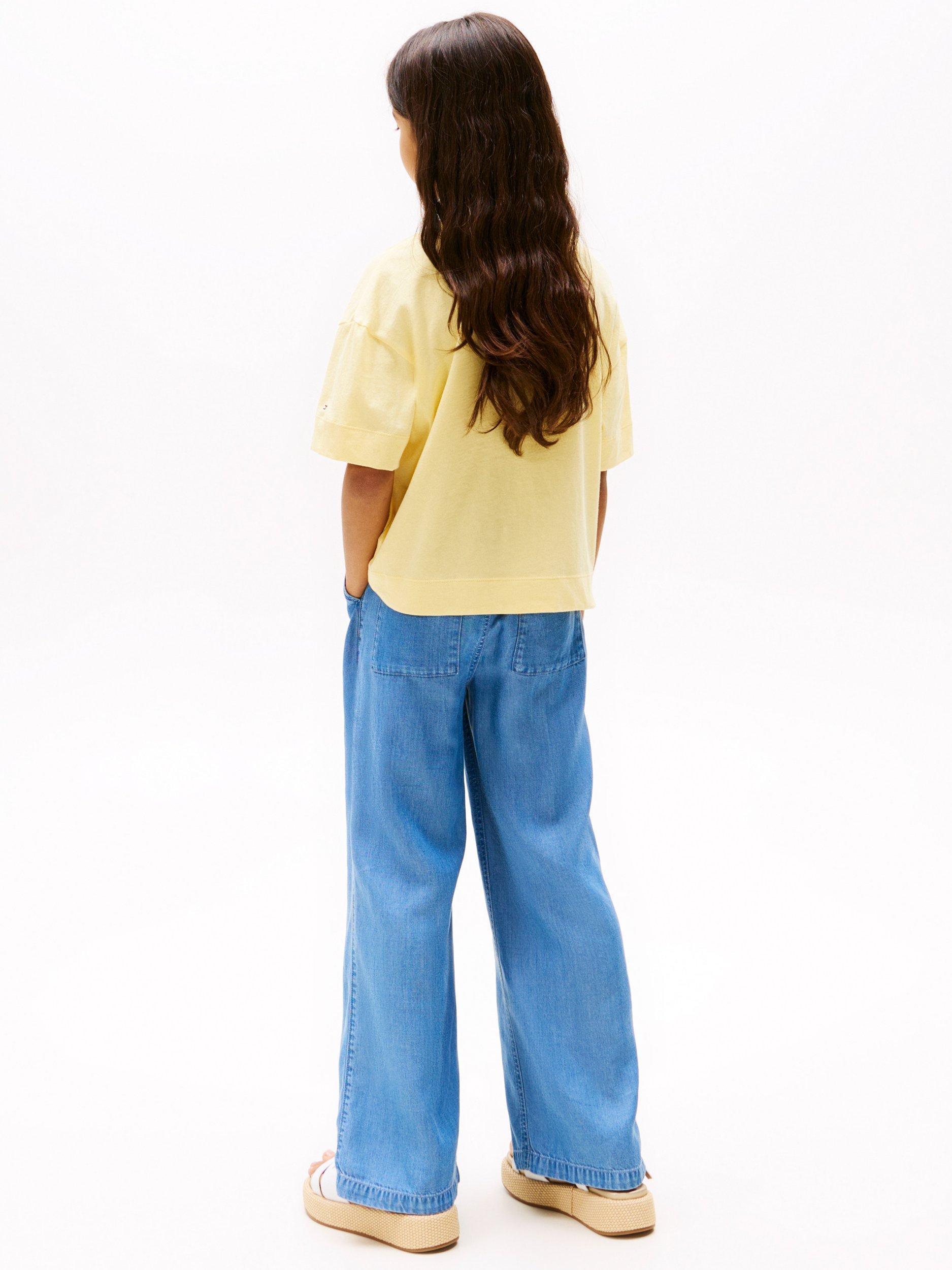 Product image 2 of 6, which shows Tommy Hilfiger Kids' Varsity Arch Cotton T-Shirt, Yellow, 5 years