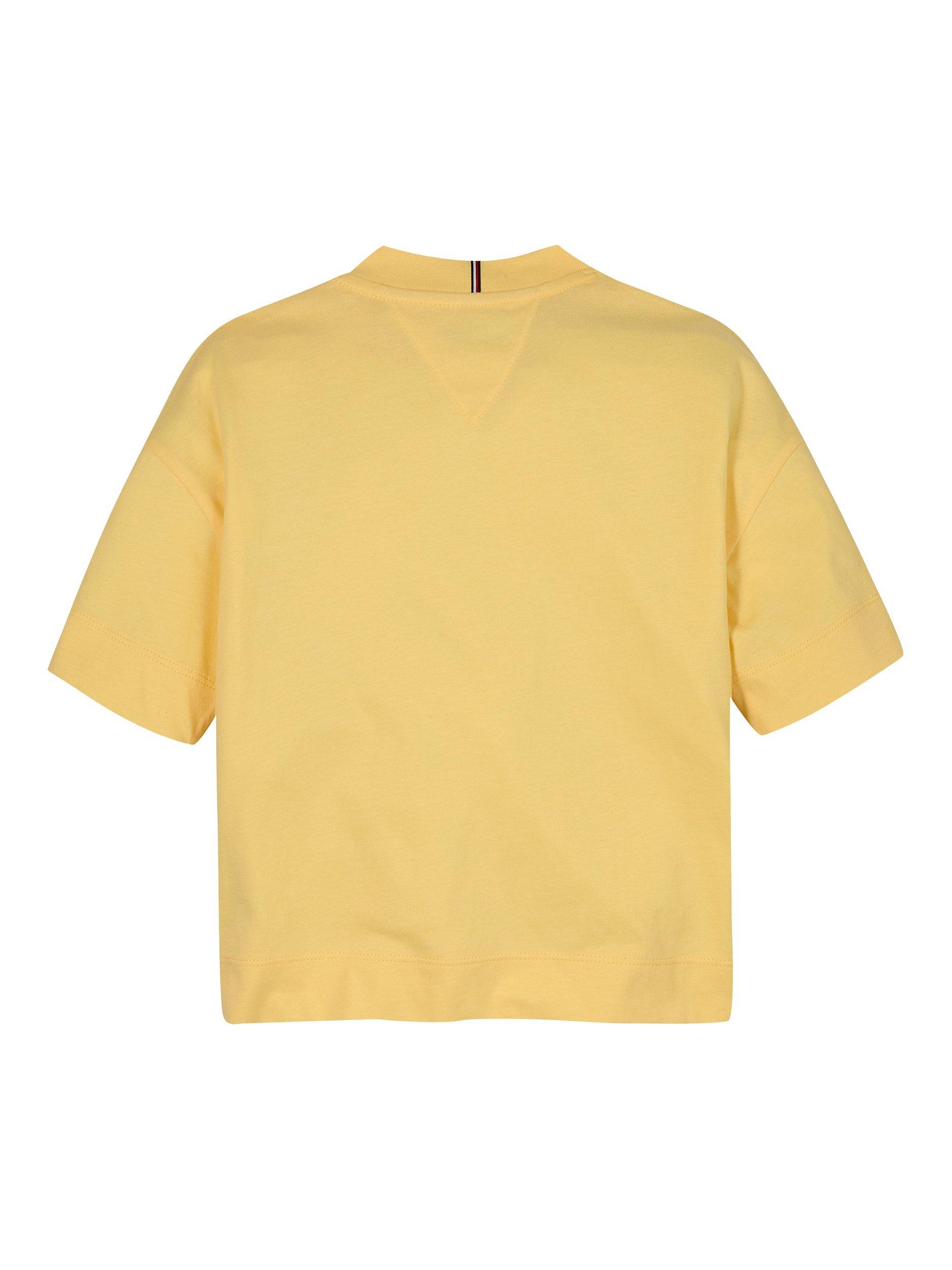 Product image 5 of 6, which shows Tommy Hilfiger Kids' Varsity Arch Cotton T-Shirt, Yellow, 5 years