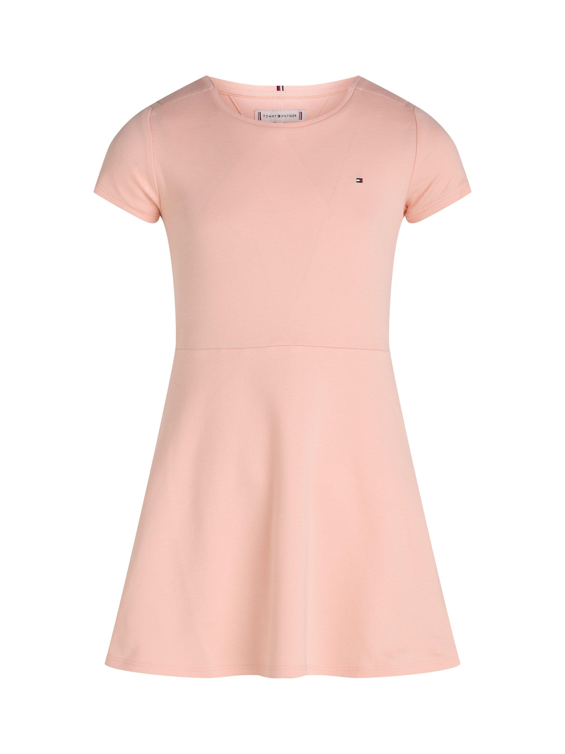 Product image 1 of 3, which shows Tommy Hilfiger Kids' Adaptive Collection Cotton Flared Dress, Coral Ice, 6 years