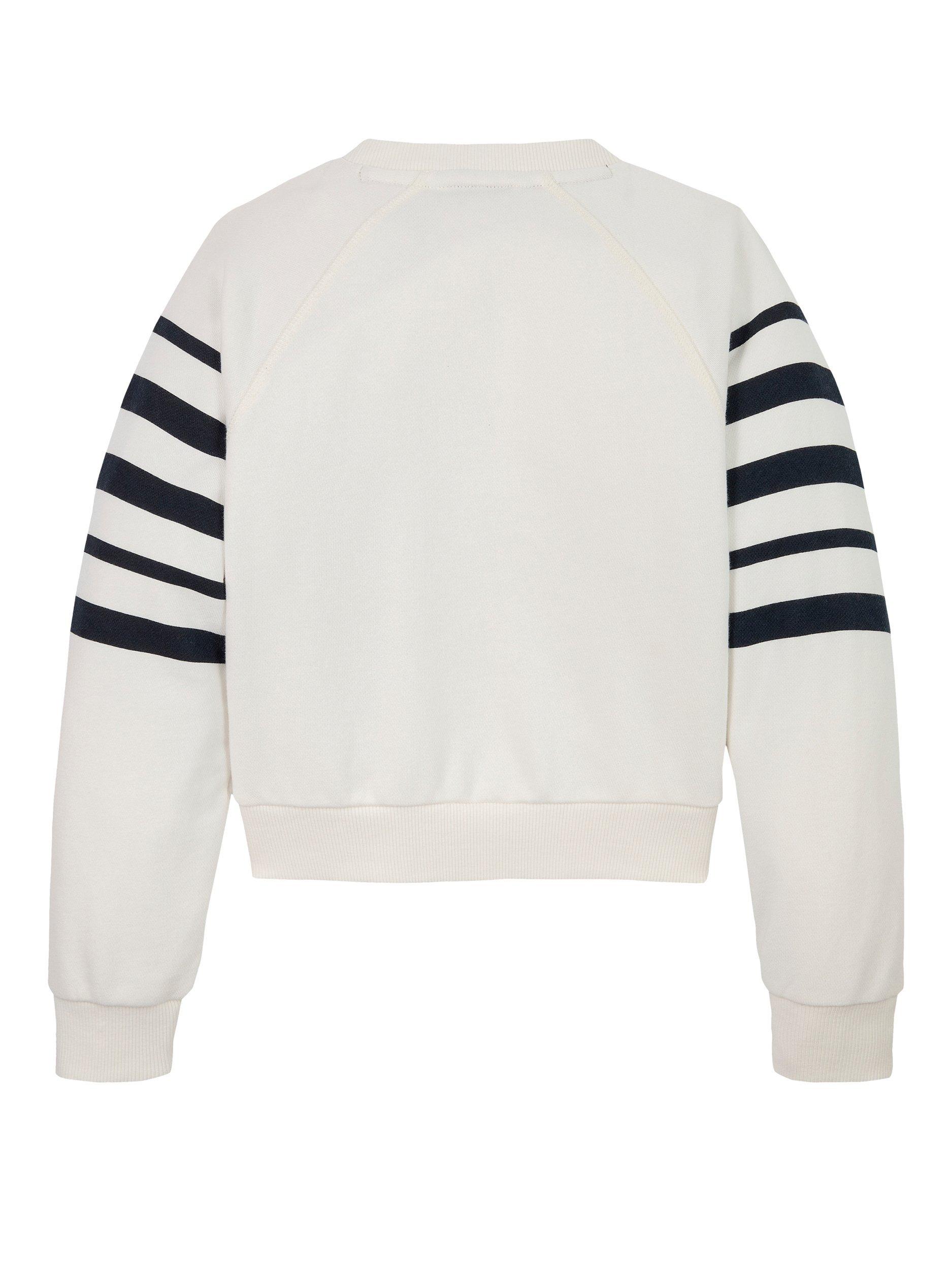 Product image 5 of 7, which shows Tommy Hilfiger Kids' Stripe Logo Sweatshirt, White/Multi, 6 years