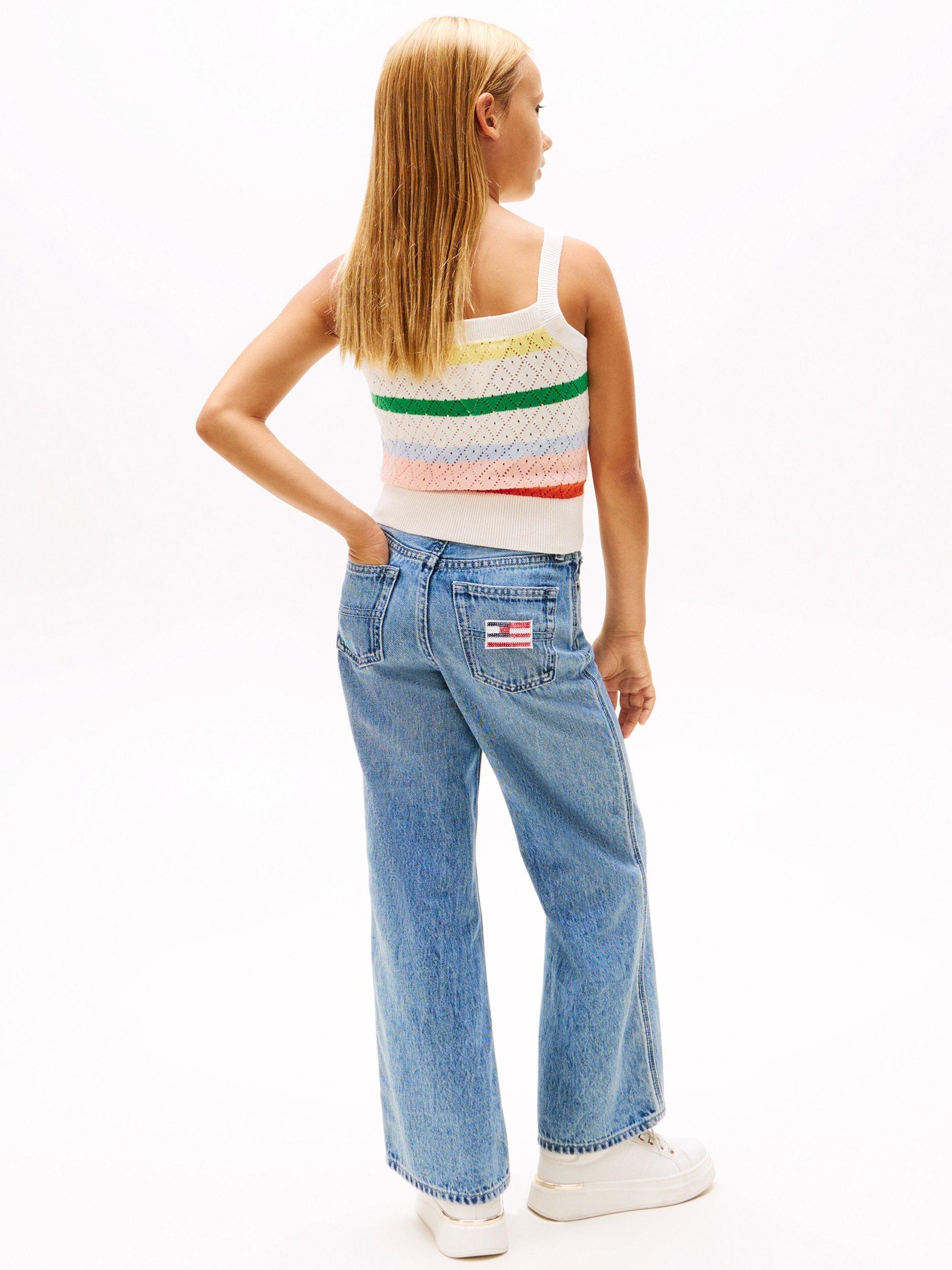 Product image 2 of 6, which shows Tommy Hilfiger Kids' Stripe Crochet Tank Top, Multi, 3 years