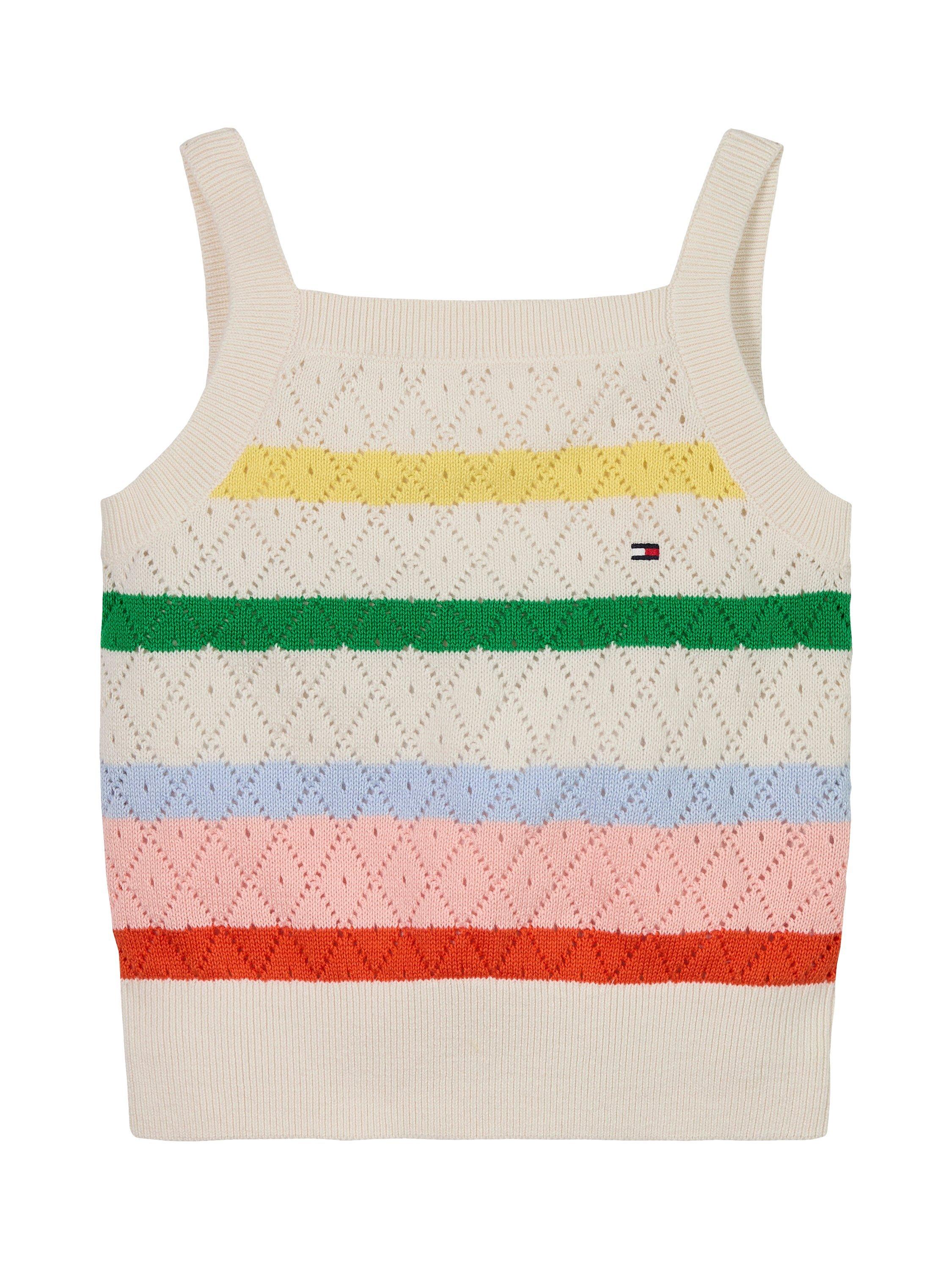 Product image 4 of 6, which shows Tommy Hilfiger Kids' Stripe Crochet Tank Top, Multi, 3 years