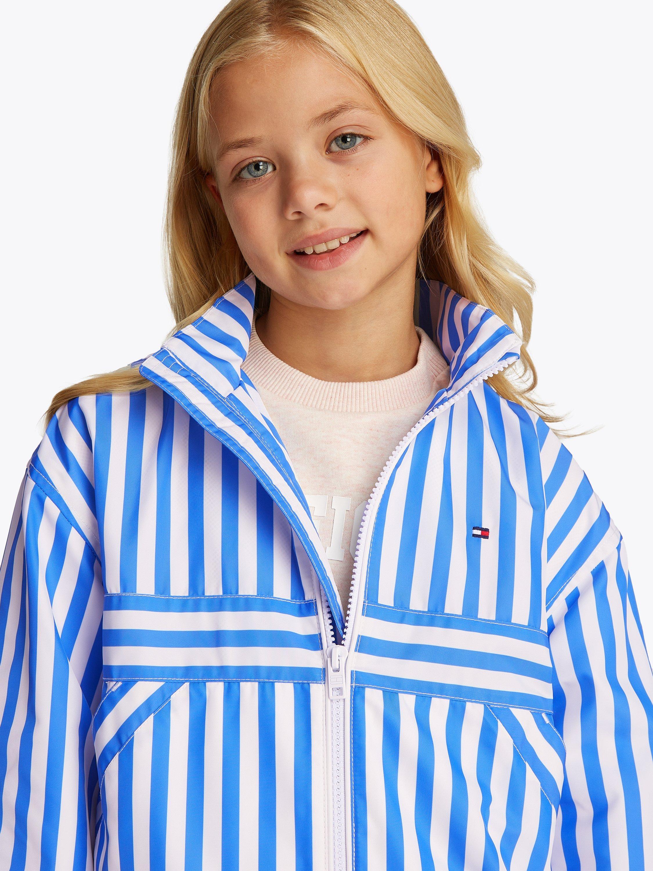 Product image 3 of 7, which shows Tommy Hilfiger Kids' Striped Windbreaker Jacket, Blue Spell Stripes, 4 years