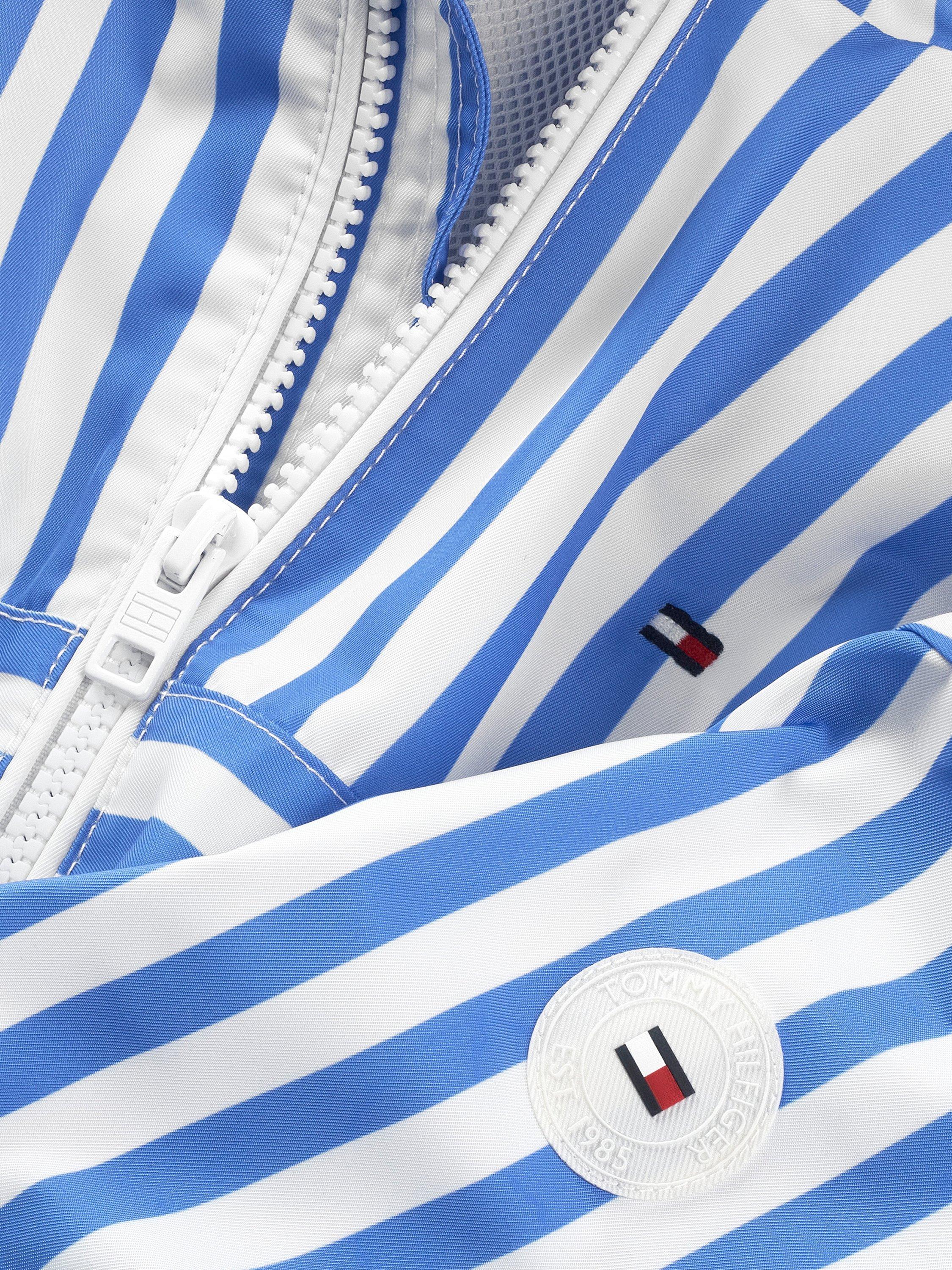 Product image 7 of 7, which shows Tommy Hilfiger Kids' Striped Windbreaker Jacket, Blue Spell Stripes, 4 years