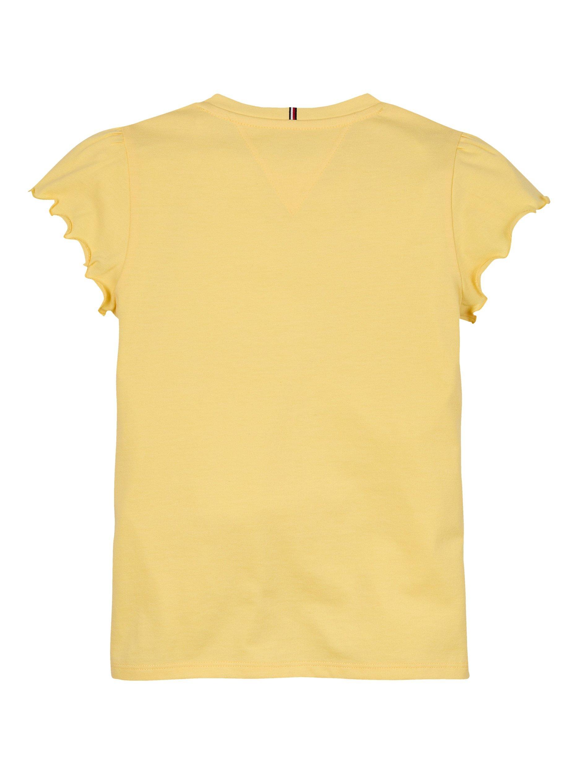 Product image 5 of 6, which shows Tommy Hilfiger Kids' Ruffle Short Sleeve T-Shirt, Citronella, 4 years