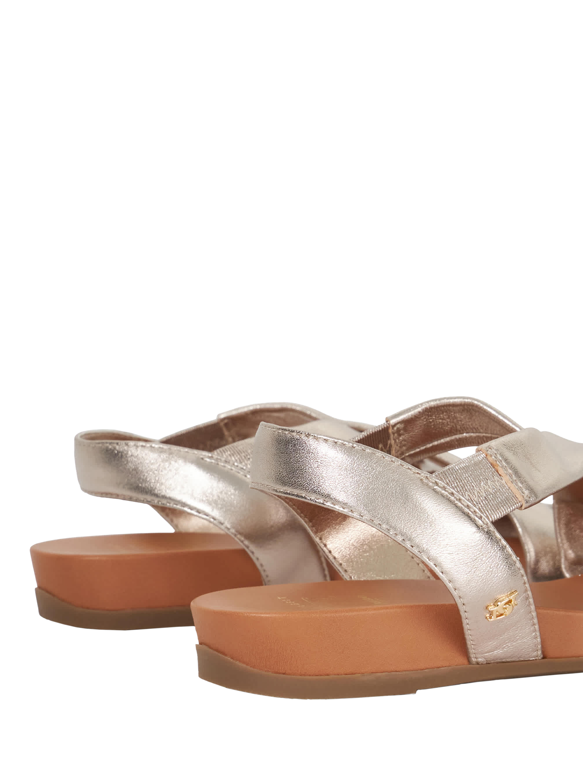 Product image 5 of 5, which shows Dune London Landies Wide Fit Metallic Nubuck Leather Footbed Sandals, Gold, EU36