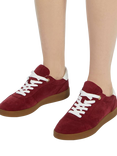 Dune London Electrolite Suede Trainers, Burgundy