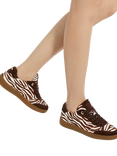 Dune London Electrolite Suede Zebra Trainers, Brown/Multi
