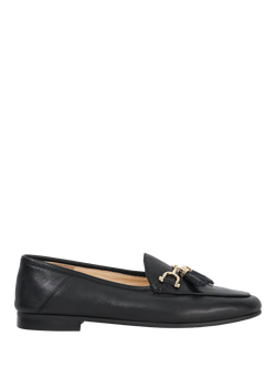 Dune London Greysons Leather Tassle Loafers, Black
