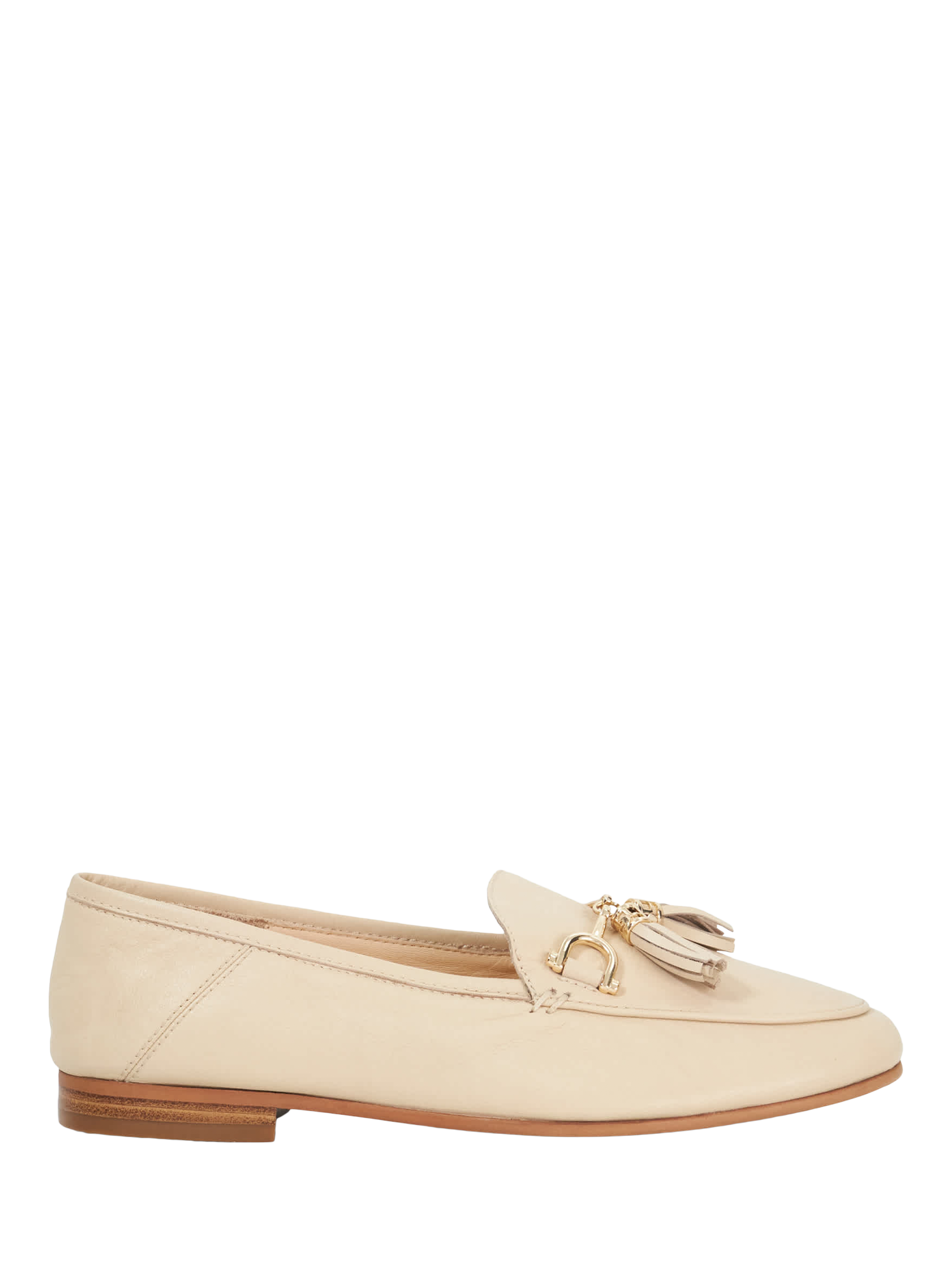 Product image 1 of 5, which shows Dune London Greysons Leather Tassle Loafers, Ecru, EU36