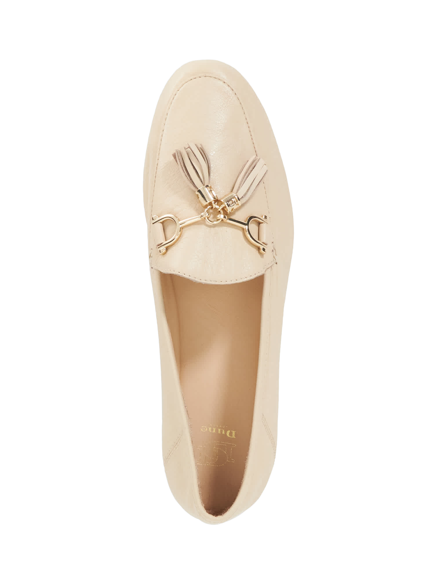 Product image 2 of 5, which shows Dune London Greysons Leather Tassle Loafers, Ecru, EU36