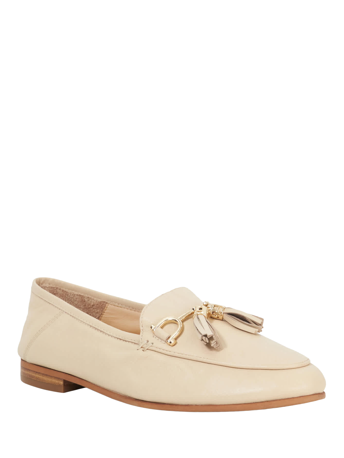 Product image 3 of 5, which shows Dune London Greysons Leather Tassle Loafers, Ecru, EU36