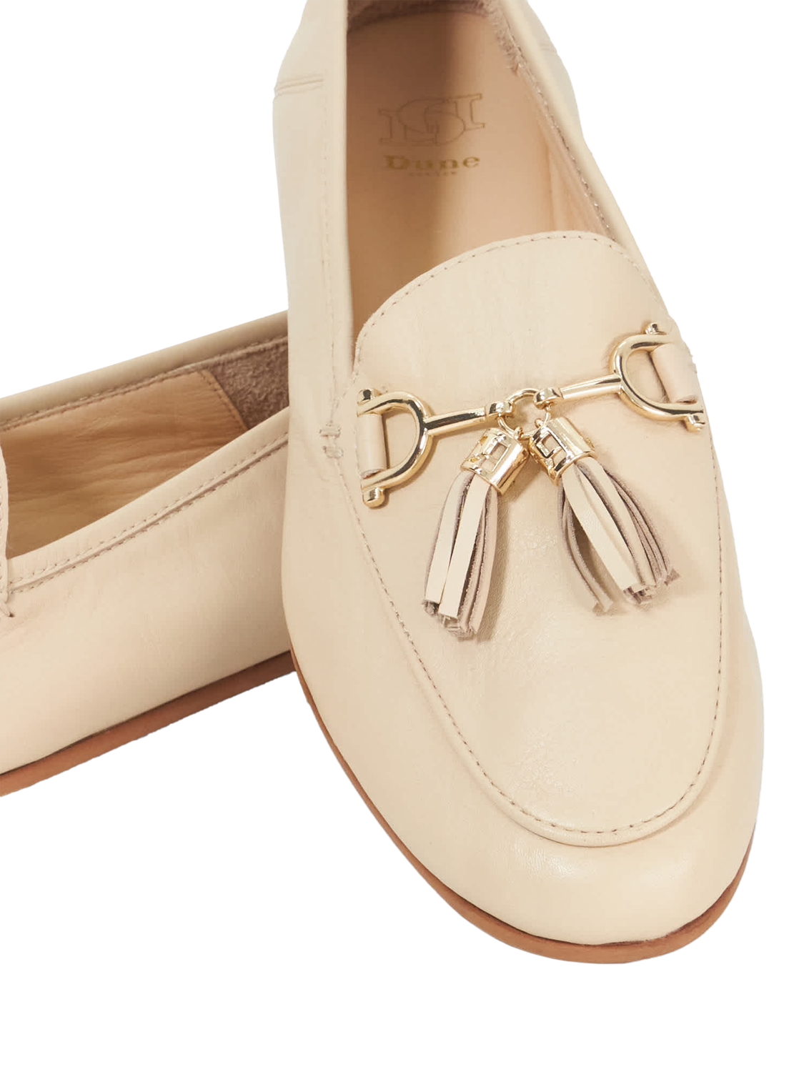 Product image 5 of 5, which shows Dune London Greysons Leather Tassle Loafers, Ecru, EU36