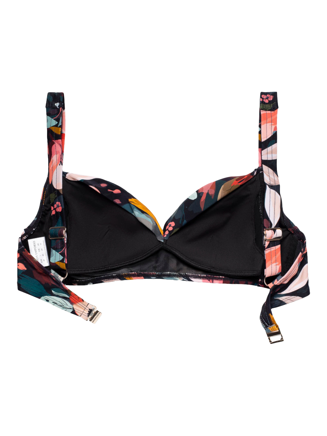 Product image 4 of 5, which shows Panos Emporio Magnolia Medea Bikini Top, Black/Multi, 8