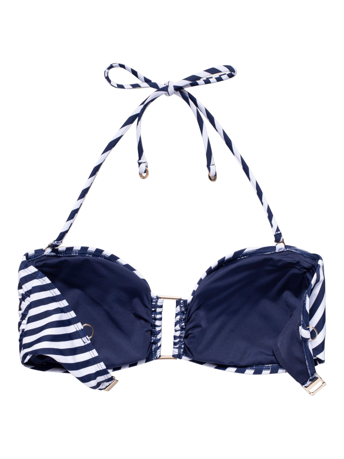 Product image 4 of 5, which shows Panos Emporio Wave Circe Bikini Top, Navy/White, 8