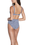 Panos Emporio Chara Wave Stripe Bikini Bottoms, Navy/White