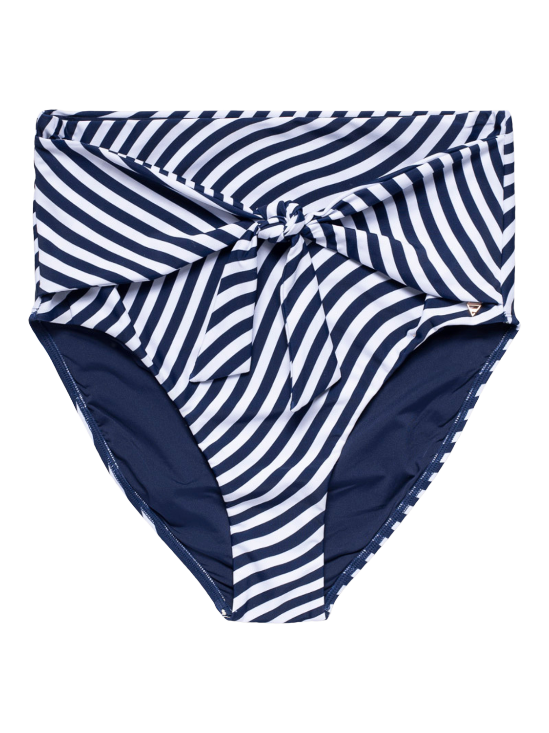Product image 3 of 5, which shows Panos Emporio Chara Wave Stripe Bikini Bottoms, Navy/White, 8