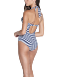 Panos Emporio Wave Niovi Swimsuit, Navy/White