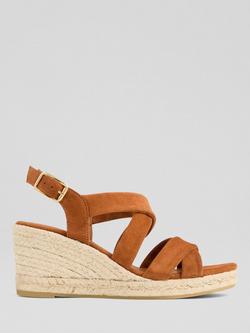 L.K.Bennett Mariana Suede Wedge Heel Espadrille Sandals, Tan