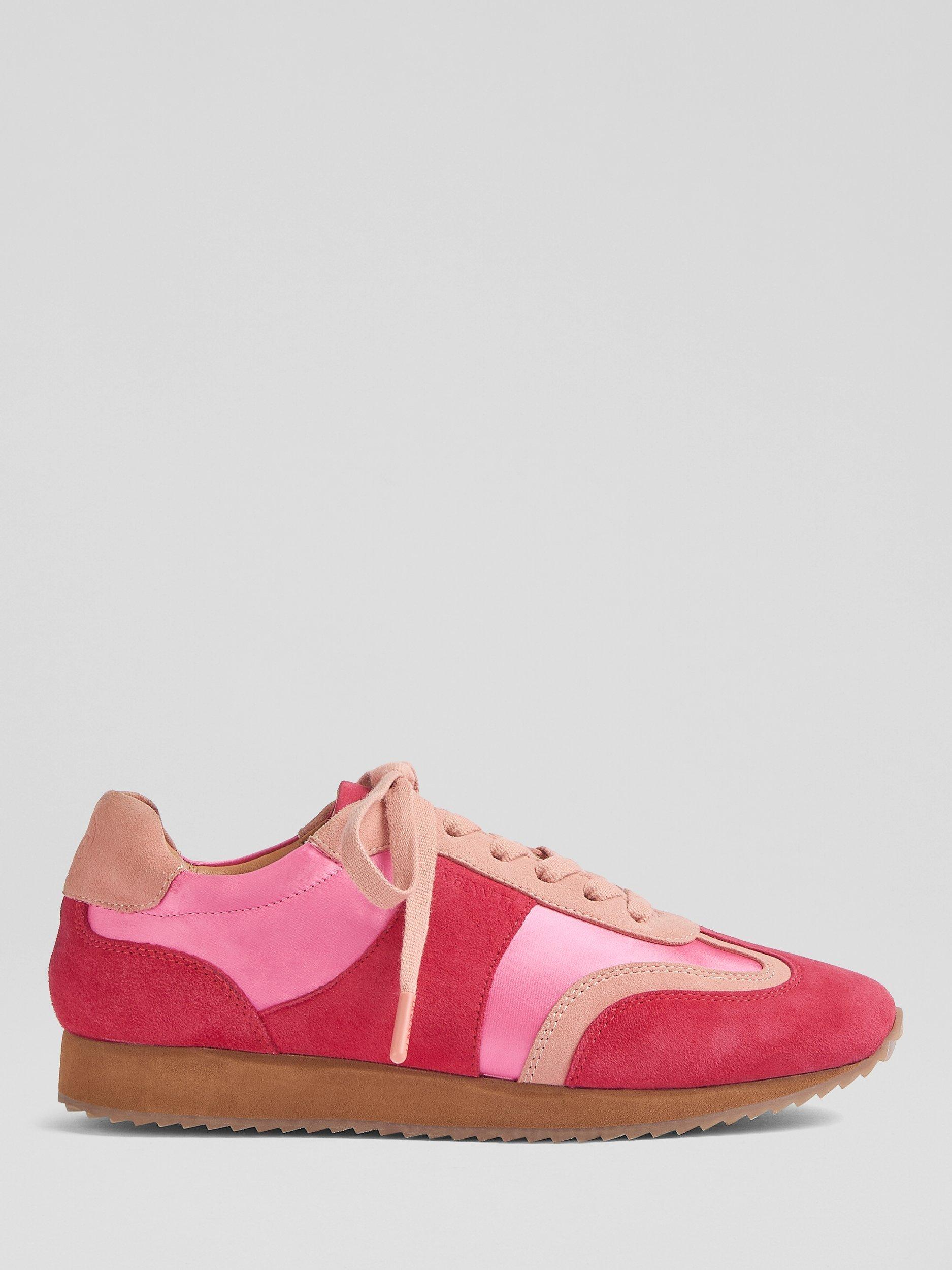 Product image 1 of 4, which shows L.K.Bennett Lkb Sport Runner Suede Trainers, Pink, 2