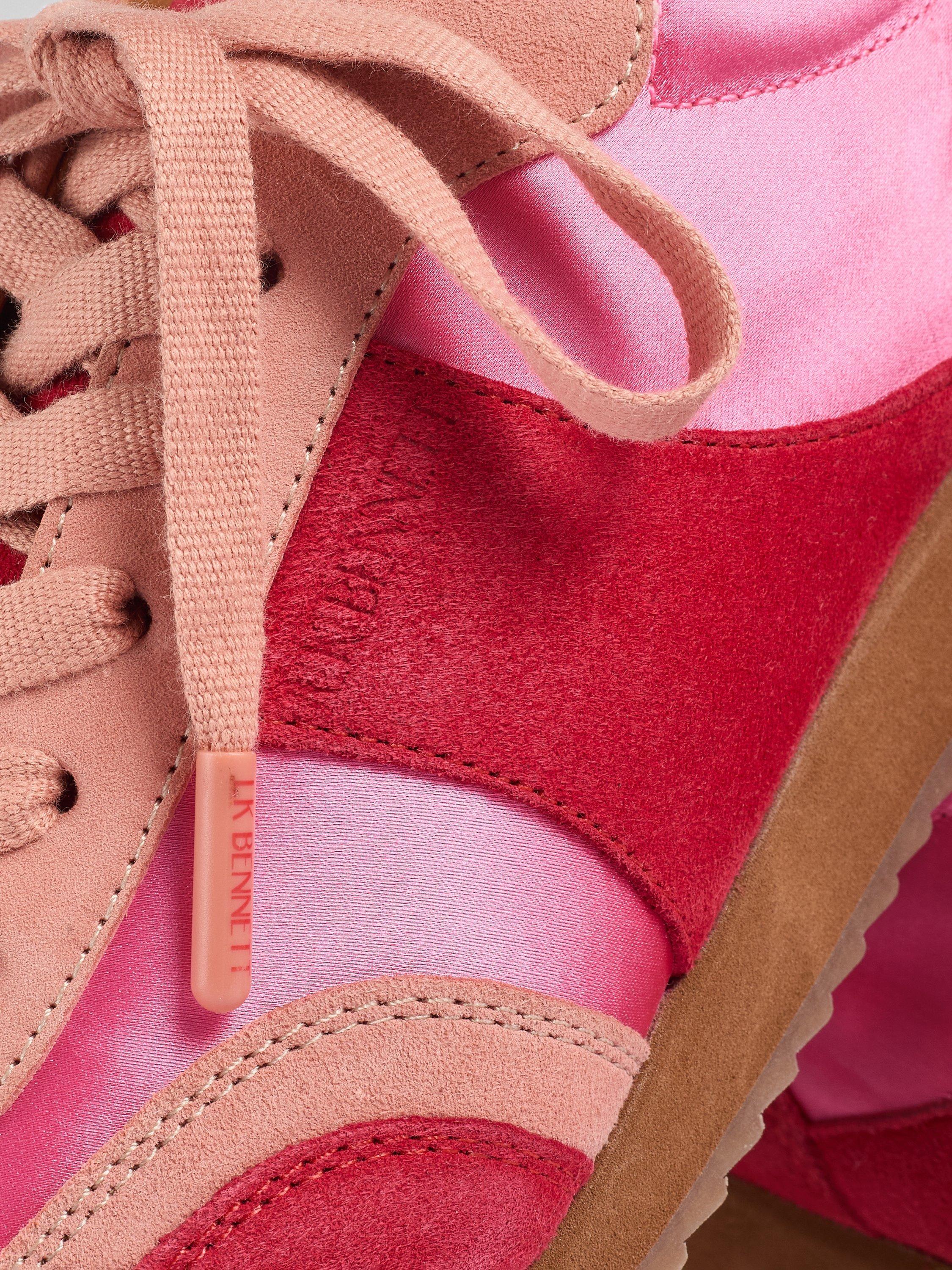 Product image 3 of 4, which shows L.K.Bennett Lkb Sport Runner Suede Trainers, Pink, 2